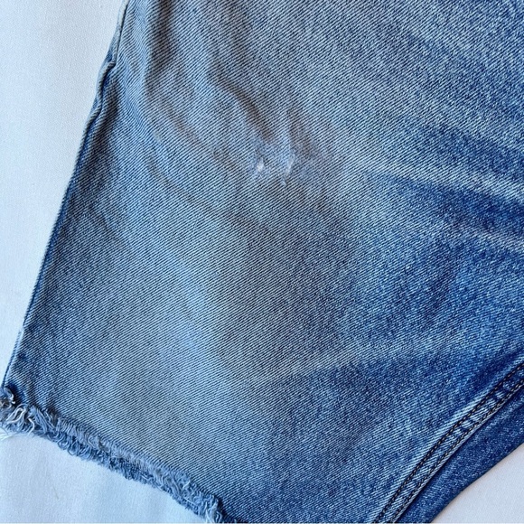 Levis 505 shorts 34 Regular fit Distressed light blue wash Faded Mens Zip fly - Picture 6 of 9